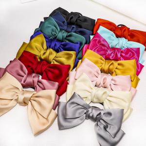 Satin Silk Hair Accessories Clips Butterfly Big Hair Bow Clips Girls 21cmx13cm