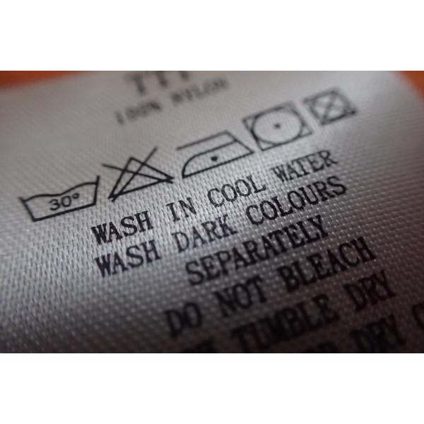 Washable Screen Printing Ribbon Care Woven Clothing Labels For Polo Shirt,Coat,Pants