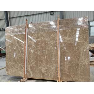 Light Cream Engineered Stone Countertop , Polished Marble Tile Kitchen