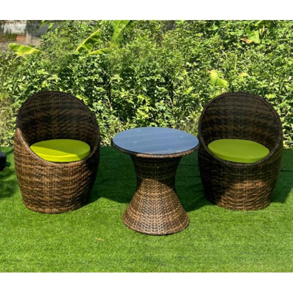 Egg Shape Modern Rattan Dining Set Patio Outdoor Rattan Wicker Furniture Sets