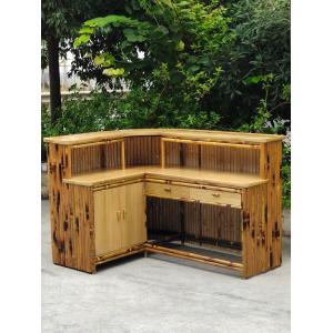Commercial Outdoor Bamboo Tiki Bar Kits With Roof And Bottle Rack Drinking,
