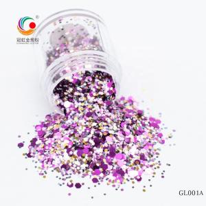 Quality Christmas Crafts Polyester Rainbow Glitter Mix Polyester Hexagonal Bulk for sale