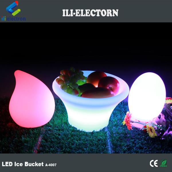Rechargeable plastic led ice buckets waterproof wireless portable outdoor for Party