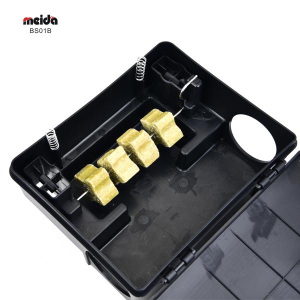 Eco Friendly Plastic Rodent Control Box for Mice Bait Station in Black Power Source-Free