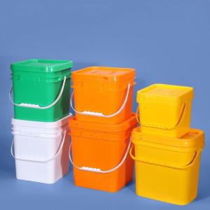 White / Yellow Square Plastic Grow Bucket For Mushroom Farming