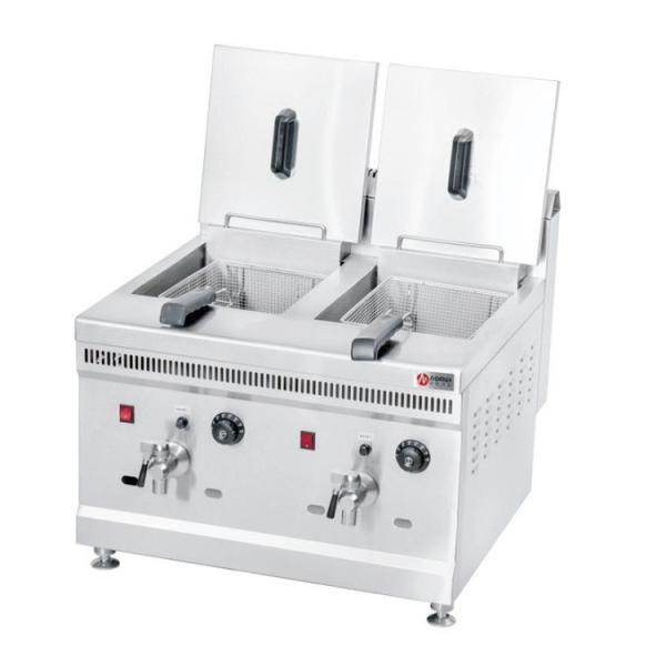 Buy High 18L 18L Industrial Large Deep Fryer Gas Fryer Machine with 2 Tank and 2 Basket at wholesale prices