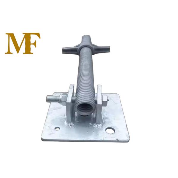 Buy Galvanized Scaffolding Adjustable Screw Jack With Swivel Leveling Base Plate at wholesale prices