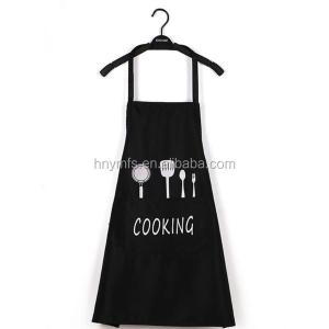 OEM Kitchen Cooking Apron Tc Fabric Black Kitchen Bib Aprons