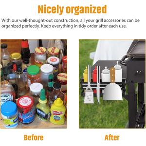 Free Installation BBQ Caddy with Knife Holder for 28" 36" Griddle Gas Grill