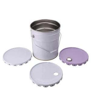 Quality UN Rated 5 Gallon Metal Drums With Flower Edges Lid And Spout for sale