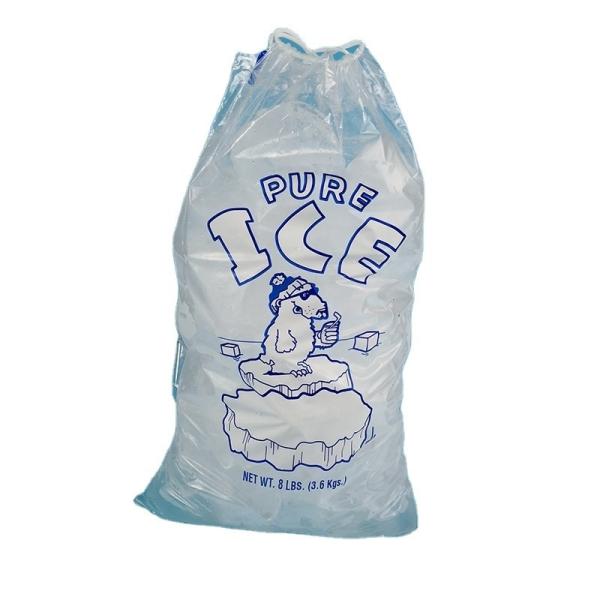Buy Reusable Injecting LDPE 1.5mil Drawstring Ice Bag Biodegradable at wholesale prices