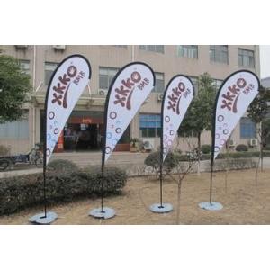Polyester Teardrop Advertising Flag Banners With Metal Plate Base