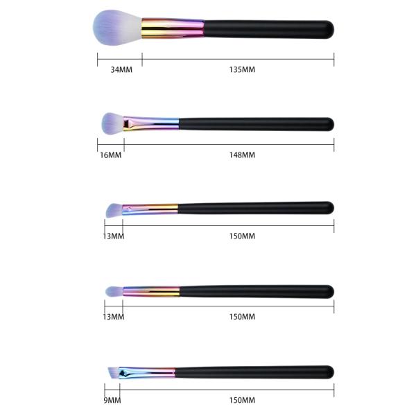 Elegant 7PCS Cosmetic Makeup Brush Set Durable Ferrule Colorful Face Custom Logo