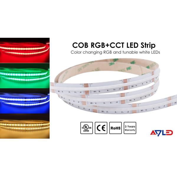 COB 840 leds RGB CCT Led Strip 16W/M High Bright Dotless Colorful Tape FOB LED for Indoor Room Decor