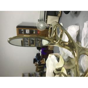 Inside dressing table with glass stainless steel plated titanium