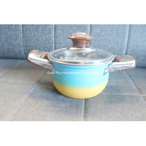 Metal Soup Stainless Milk Pot With Glass Lid Double Handle