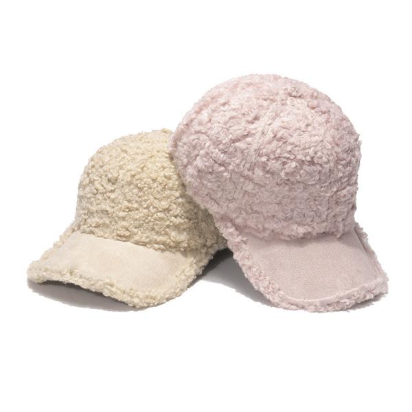 Buy Warm plush baseball cap simple casual solid color all-matching cap at wholesale prices