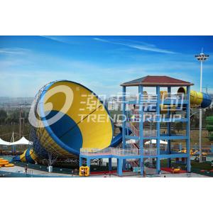 Big Tornado Fiberglass Pool Slides , High Capicity Family Water Slide Games