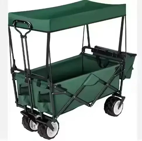 4 Wheels Foldable Shopping Wagon Convenient Folding Cart for General and Easy