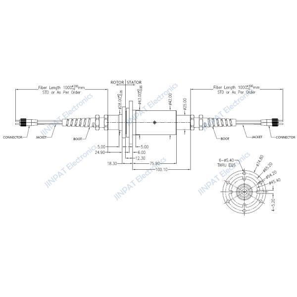 Fiber optic rotary joint 8-18 channels can be applied to cable reels, ship optical winches, offshore cranes, etc