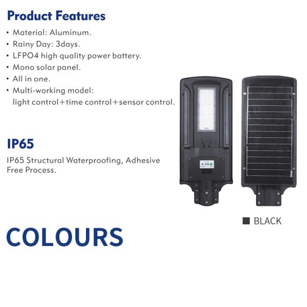 3000K - 6500K LED Solar Street Lights Factory Integrated All In One Panel Lamps