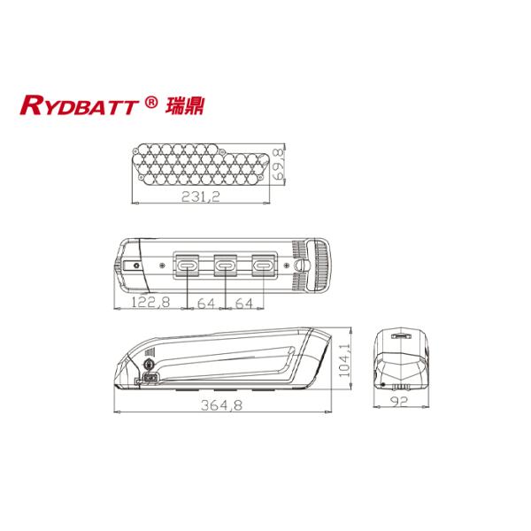 36V Lithium Battery Pack 18650 10S4P 10.4Ah CE ROSH UN38.3 MSDS Approved