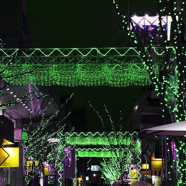 3W Green Solar Christmas String Lights 200 LED Waterproof Fairy Lights For Patio Garden