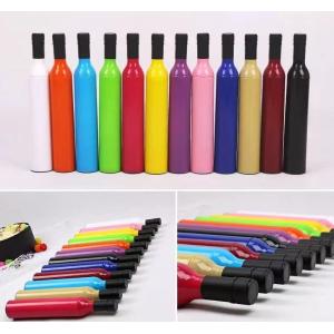 BV 190T Pongee Fabric UV Coating Wine Bottle Umbrellas With Case