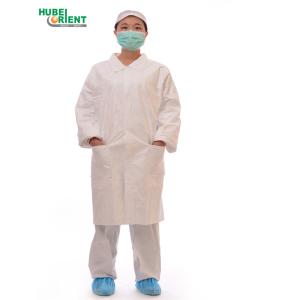 Breathable Tyvek Disposable Lab Coats With Shirt Collar