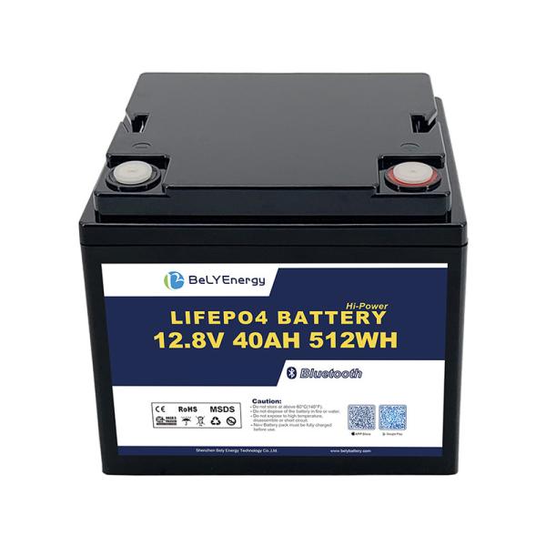 Capacity 12.8V 40Ah Bluetooth Lithium Battery IP65 Enclosure Protection 512Wh