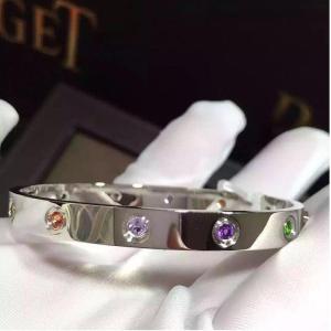 China Car Tier Love Bracelet White Gold Aquamarines Sapphires Spinels Amethysts on sale