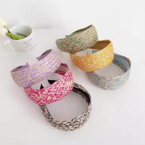 Straw braid wide edge headband
