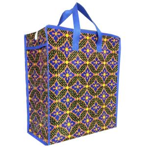 customized reusable woven shopping zipper bags foldable package
