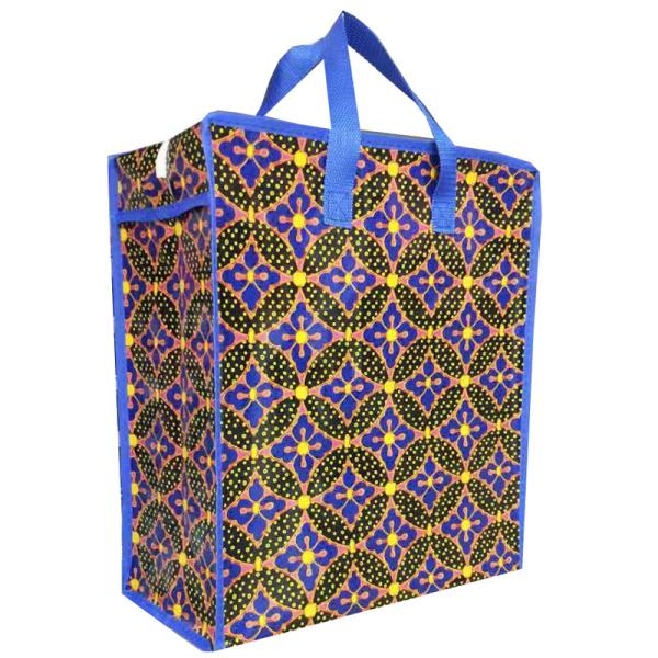 Buy customized reusable woven  shopping zipper bags foldable package at wholesale prices