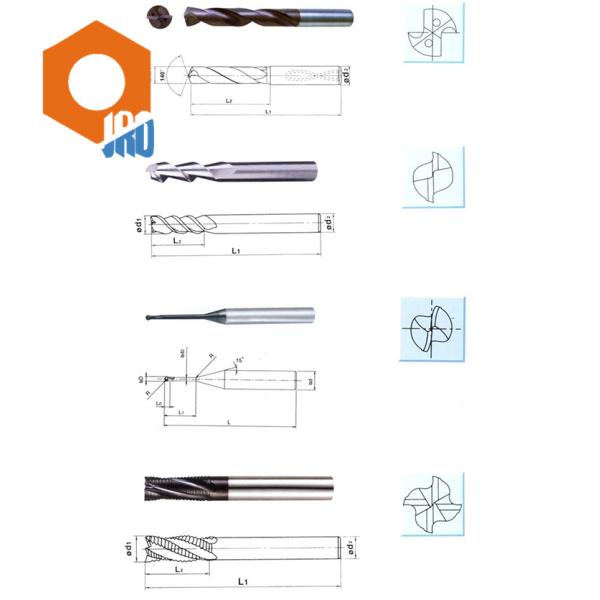 6R1*50L Tungsten Carbide Milling Cutters HRC65 4 Flute Solid Carbide End Mill