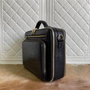 Exotic Crocodile Belly Skin Businessmen Small Briefcase ZIP Working Purse