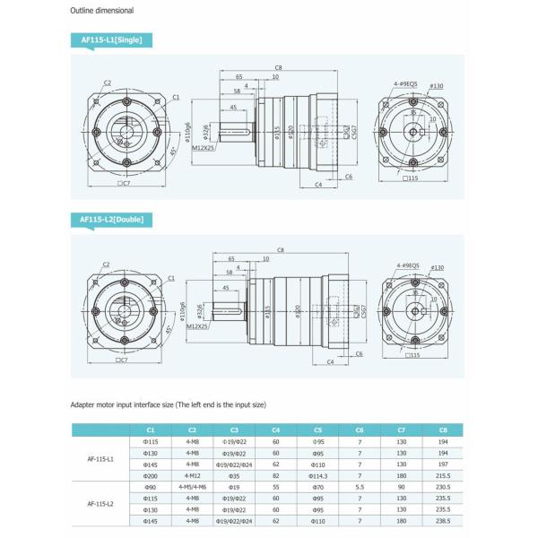 Precise Helical Planetary Gearbox High Torque Low Noise AF115 Series