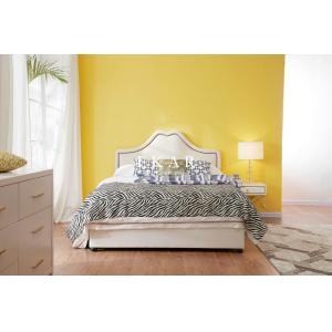 China Simple Design Upholstery Headboard Wooden Kingsize Modern Bed on sale