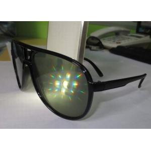 Quality Black Plastic Diffraction Glasses , 13500 Lines Emerald Firework Glasses for sale