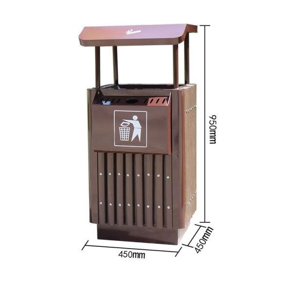 240l Outdoor Large Wpc Wood Waste Segregation Recycling Bin with Ash Tray