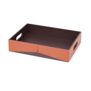 Quality 400*300*80mm hotel guestroom faux leather shoe tray for sale