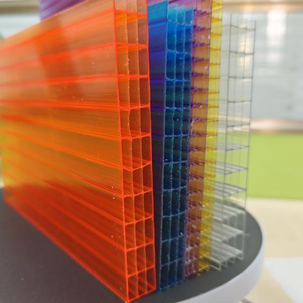 Temperature Resistant 16mm Orange Polycarbonate Hollow Sheet From -40 Deg C To