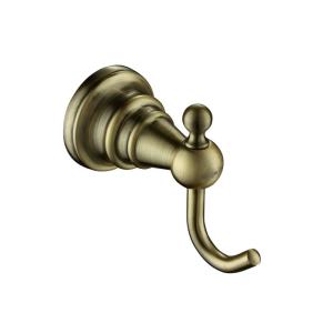 China Single Robe Hook Bathroom Accessory Brass  Bright Metallic Look on sale