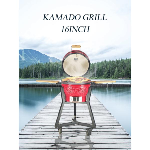 KIMSTONE 16 Inch Bbq Egg Grill Kamado Mullite Kamado Grill Xl Camping Bbq Grill