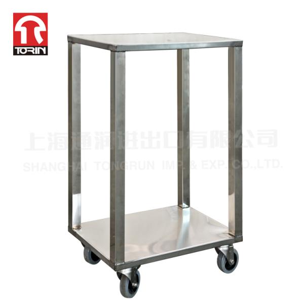 Torin DZ27 Double Stainless Steel Trolley Portable Dining Car Handcar Tindustrial Rolling Cart