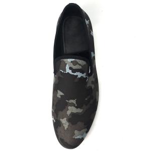 Embroidered Mens Black Suede Loafers Shoes Luxury Sheepskin Dress Shoes