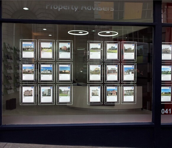 Ceiling Hanging Crystal Double Sided Led Light Box For Real Estate Window Sign