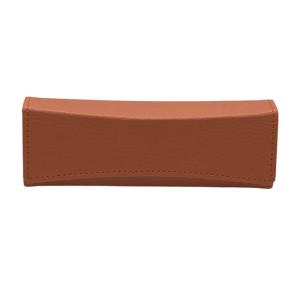Brown Leather Wrapped Custom Glasses Cases Magnetic Closure