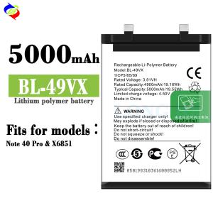 5000mAh Capacity For Infinix BL-49VX 3.91V Rechargeable Battery for Note 40 Pro