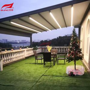 Bioclimatic Aluminum PVC Retractable Roof Systems Rain Protection